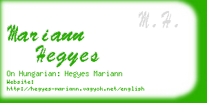 mariann hegyes business card